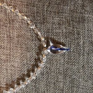 Evil eye choker / natural quartz 925 handmade